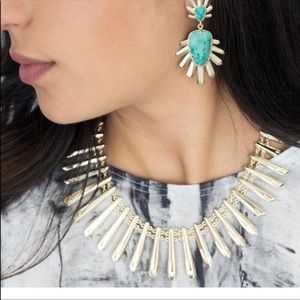 Kendra Scott Jill gold statement necklace NEW